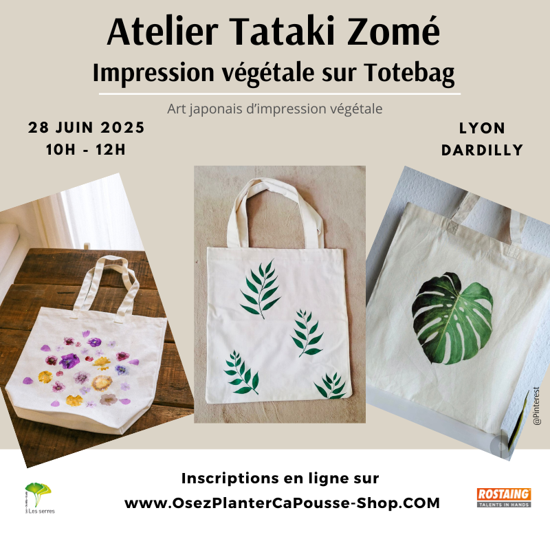Découvrez l&rsquo;Atelier TATAKI ZOME à Lyon Impression végétale sur Totebag